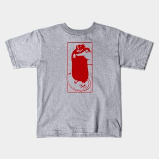 Minimal stylized illustration for rodent fans Cute rat pet in red ink Kids T-Shirt